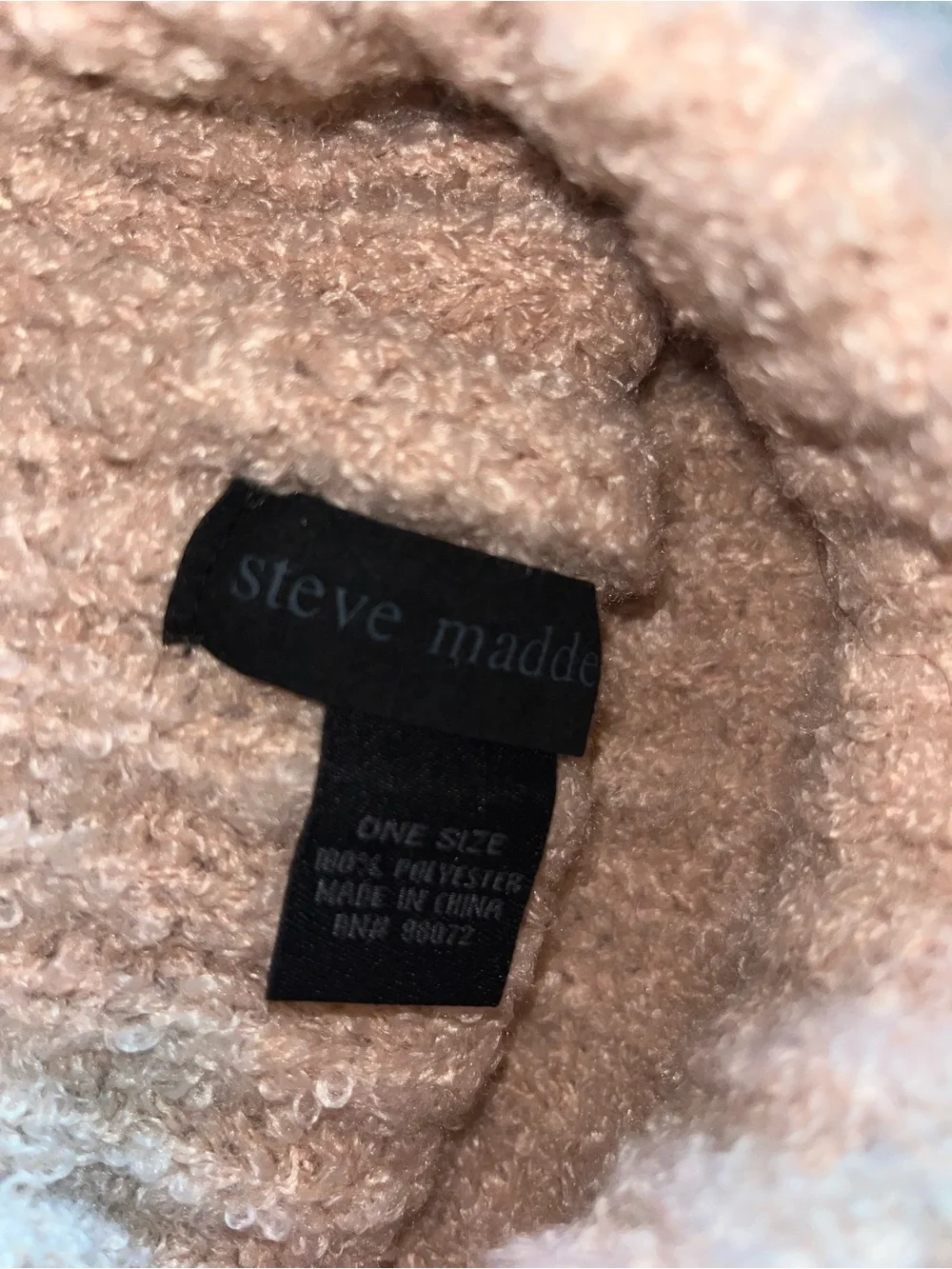 Steve Madden Dusty Blush Ribbed Knit Beanie